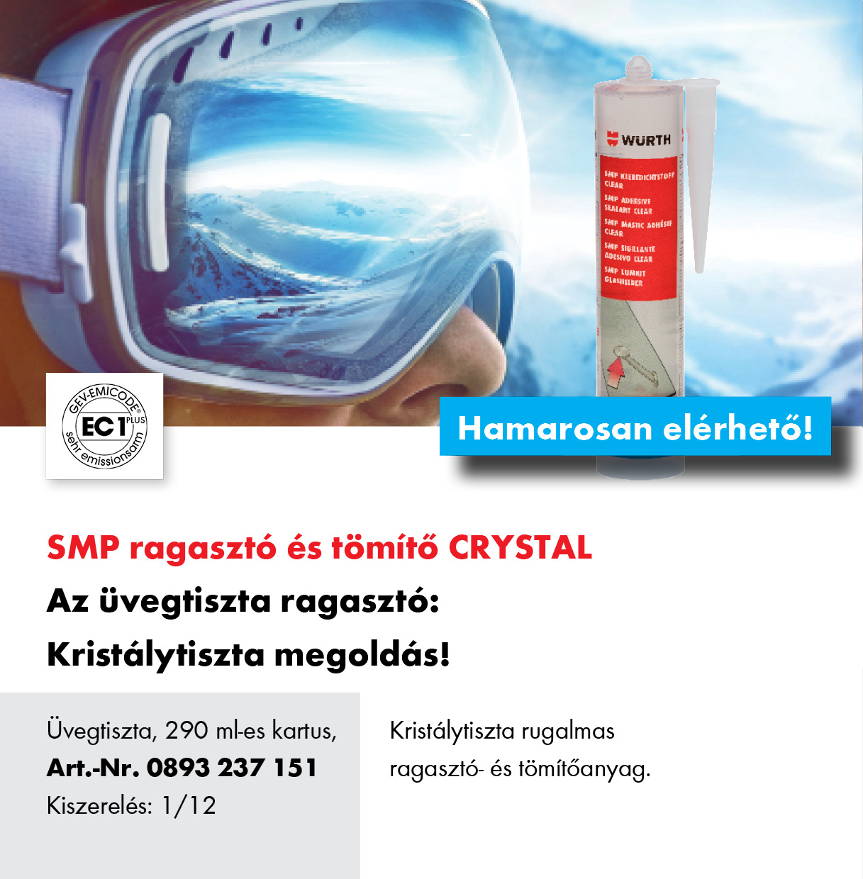 SMP ragasztó- és tömítőanyag CRYSTAL